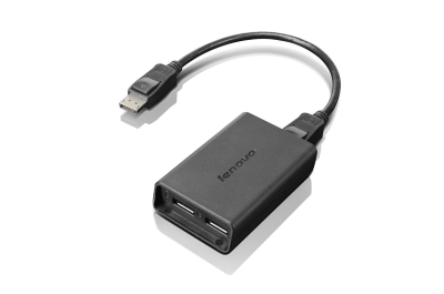 Lenovo DisplayPort to Dual-DisplayPort Monitor Cable USB A Black