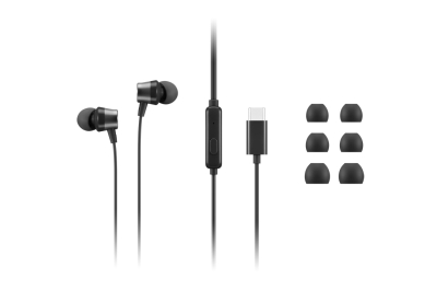 Lenovo 4XD1J77351 hoofdtelefoon/headset Bedraad In-ear Kantoor/callcenter USB Type-C Zwart