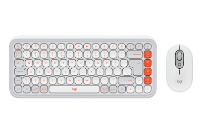 Logitech 920-013141 toetsenbord Inclusief muis Universeel Bluetooth QWERTY US International Oranje, Wit