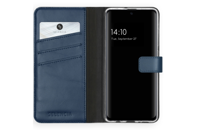 Selencia Echt Lederen Bookcase Samsung Galaxy A51 - Blauw