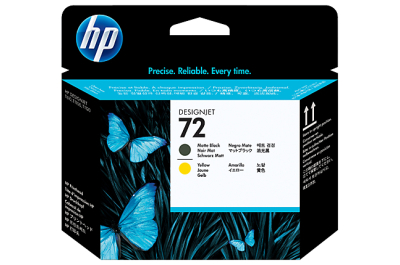 HP 72 skrivehode, matt svart og gul ink cartridge 1 pc(s) Matte black, Yellow