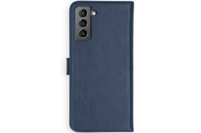 Selencia Echt Lederen Bookcase Samsung Galaxy S21 - Blauw
