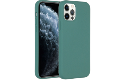 Accezz Liquid Silicone Backcover iPhone 12 (Pro) - Donkergroen