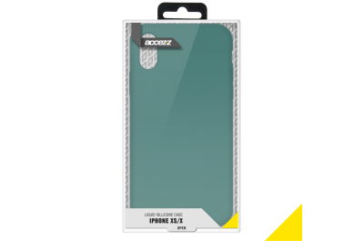 Accezz Liquid Silicone Backcover iPhone Xs / X - Donkergroen