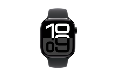 Apple Watch Series 10 GPS 46mm Jet Black Aluminium Case with Black Sport Band - S/M