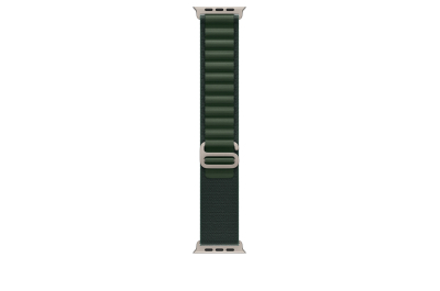 Apple 49mm Dark Green Alpine Loop - Medium - Natural Titanium Finish