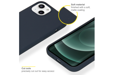 Accezz Liquid Silicone Backcover iPhone 13 Mini - Donkerblauw