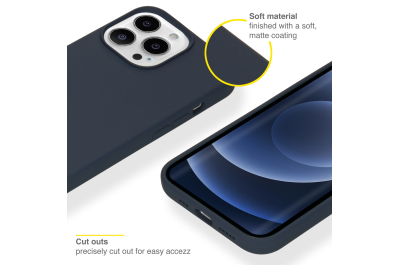 Accezz Liquid Silicone Backcover iPhone 13 Pro - Donkerblauw
