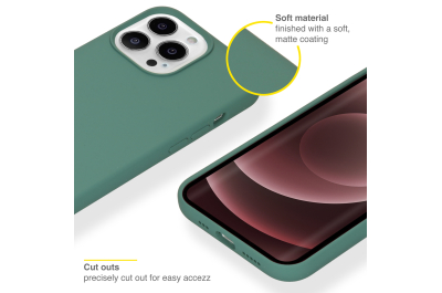 Accezz Liquid Silicone Backcover iPhone 13 Pro Max - Donkergroen