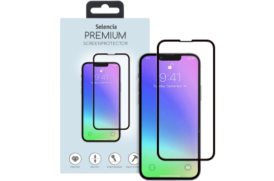 Selencia Gehard Glas Premium Screenprotector iPhone 13 Mini - Zwart