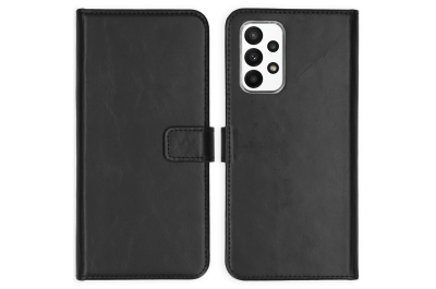 Selencia Echt Lederen Bookcase Samsung Galaxy A23 (5G) - Zwart