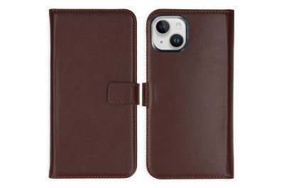 Selencia Echt Lederen Bookcase iPhone 15 - Bruin