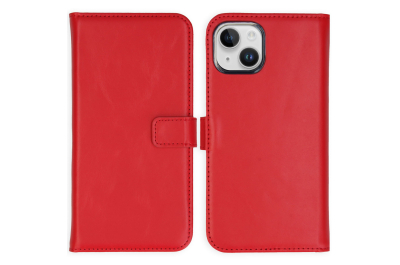 Selencia Echt Lederen Bookcase iPhone 15 - Rood