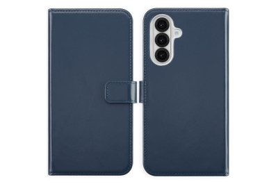 Selencia Echt Lederen Bookcase Samsung Galaxy A56 - Blauw