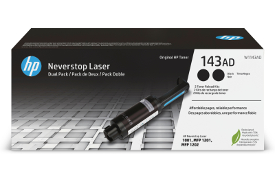 HP 143AD twee originele zwarte Neverstop-tonerbijvulkits